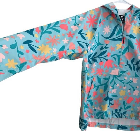Nike Sportswear Jacket water Repel Floral Printed 1/4 Zip Kangaroo pocket L - Picture 7 of 14